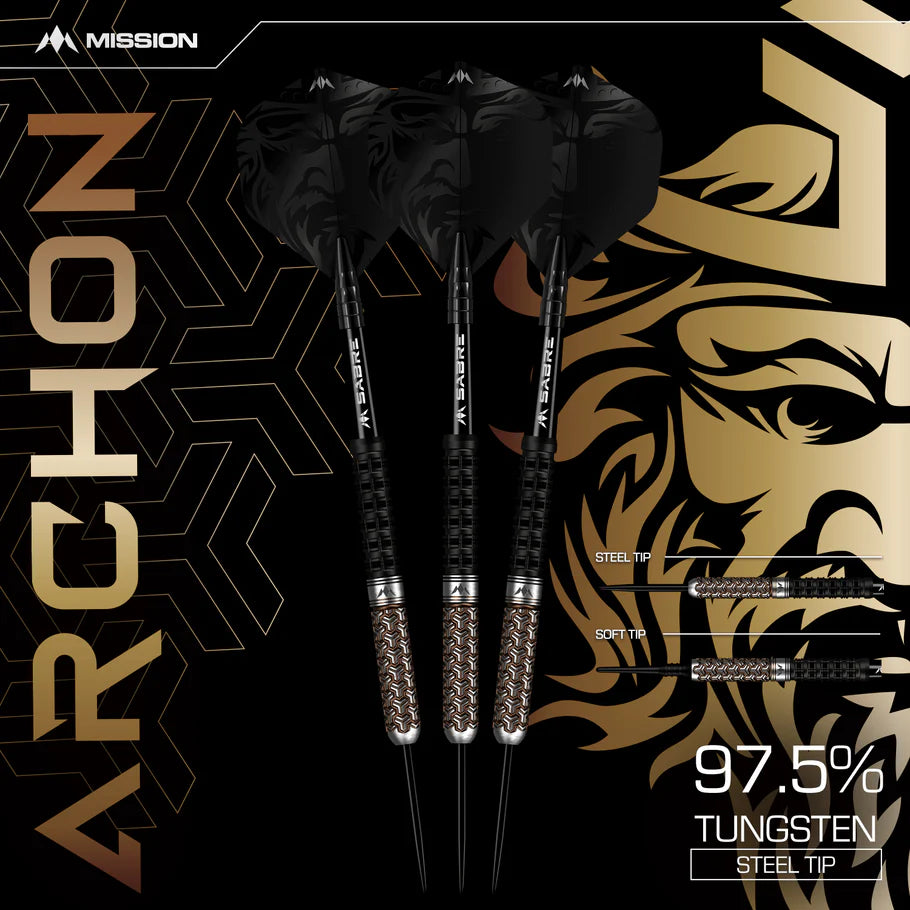 Mission Archon Darts - Steel Tip - 97.5% - Black & Bronze PVD