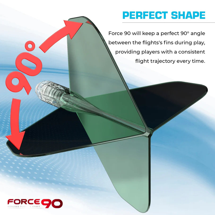 Mission Force 90 - New Moulded Flights & Shaft System - Standard No6 - Gradient - Transparent Green