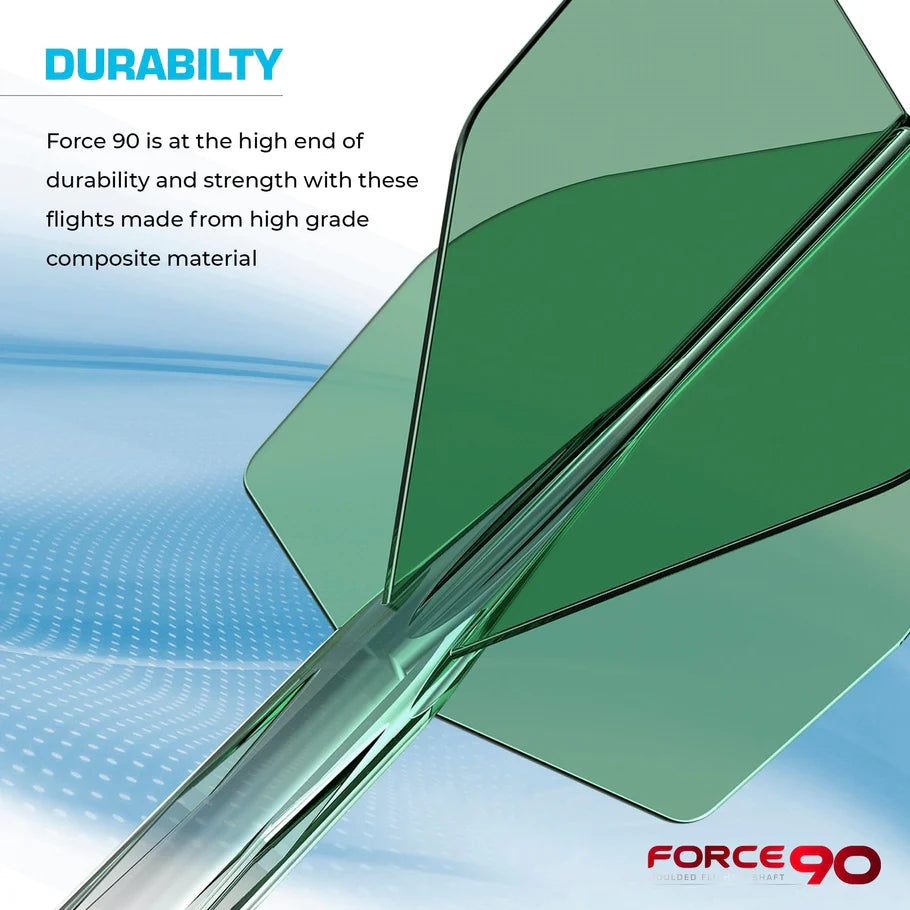 Mission Force 90 - New Moulded Flights & Shaft System - Standard No6 - Gradient - Transparent Green