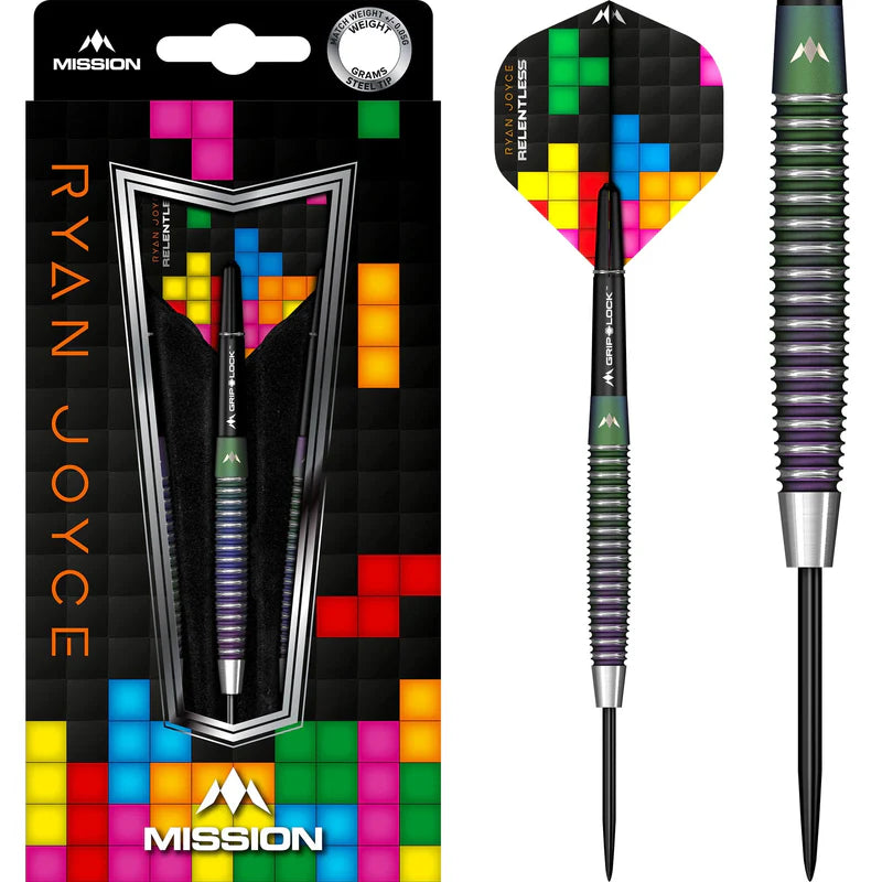 MISSION RYAN JOYCE DARTS - STEEL TIP - RELENTLESS - PVD CORAL
