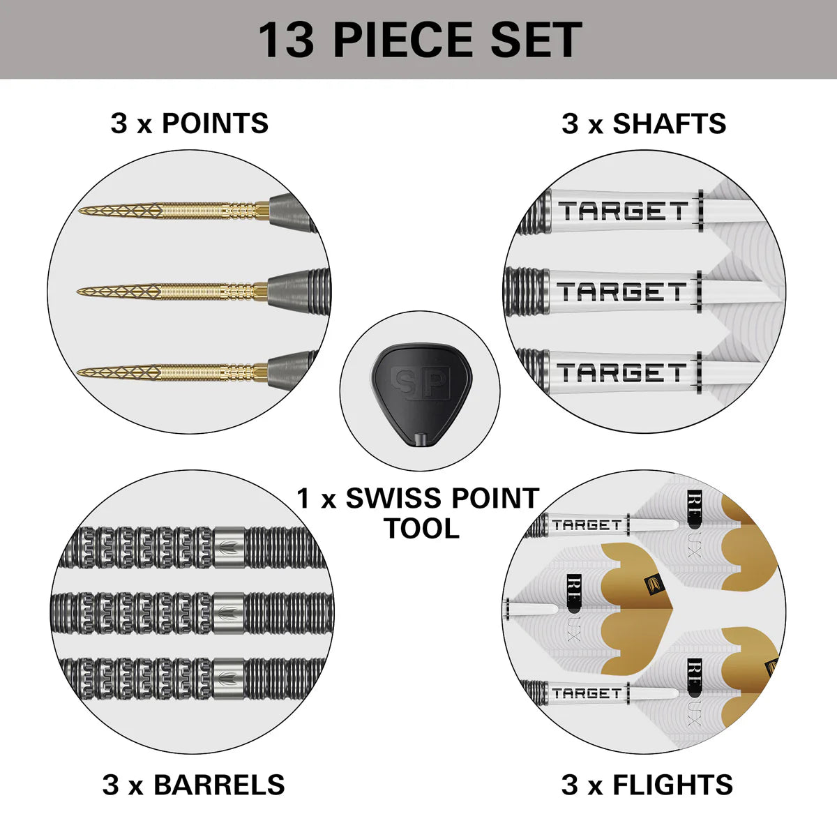 TARGET REDUX 01 90% TUNGSTEN SP STEEL TIP DARTS