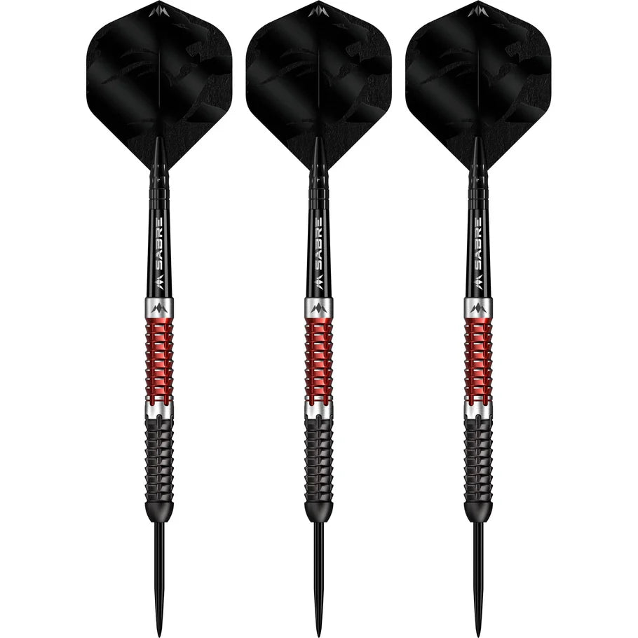 Mission Llew Bevan Darts - Steel Tip - 90% Tungsten - Black & Red Electro