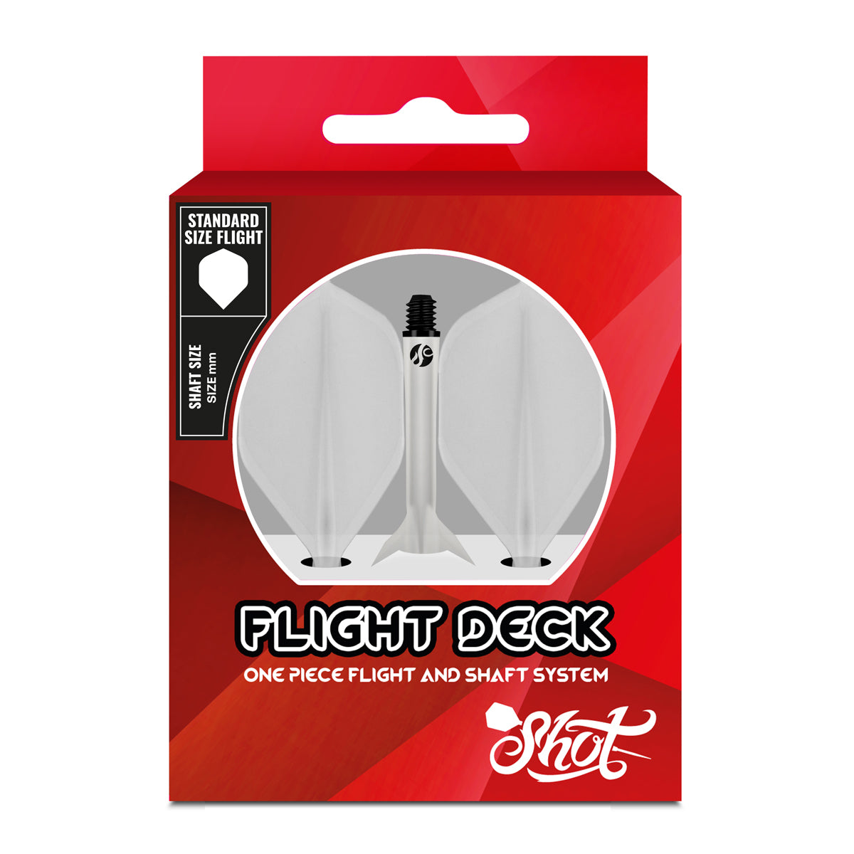 Flight Deck Clear One Piece Dart Flights and Shaft System by Shot