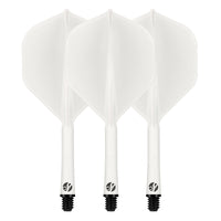 Flight Deck White One Piece Dart Flights and Shaft System by Shot