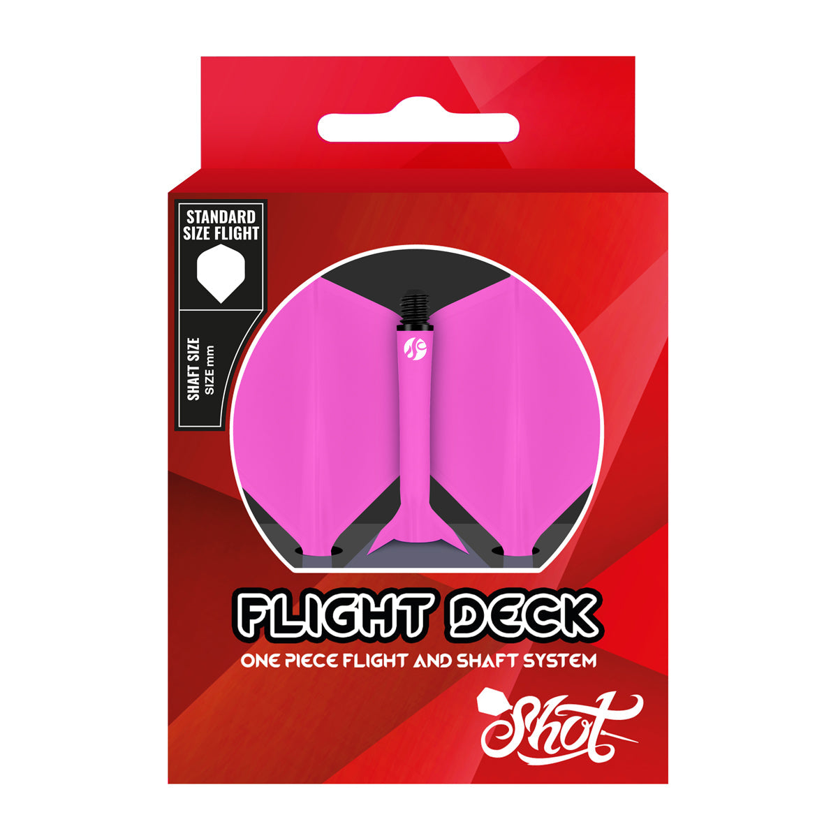 Flight Deck Pink One Piece Dart Flights and Shaft System by Shot