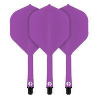 Flight Deck Purple One Piece Dart Flights and Shaft System by Shot