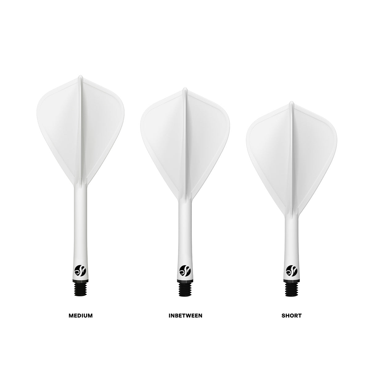 Shot Flight Deck One Piece Dart Flight and Shaft System White Kite Flights