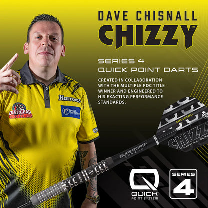 Harrows Dave Chisnall Chizzy Series 4 90% Tungsten QP Steel Tip Darts