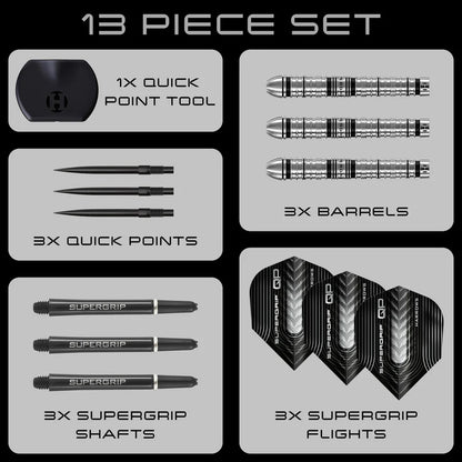 Harrows Supergrip Tapered 90% Tungsten QP Steel Tip Darts
