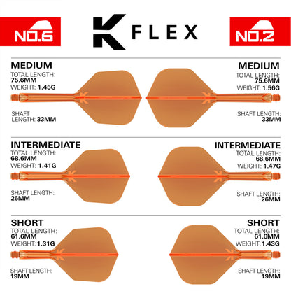 K-Flex Neon Orange No6 One Piece Dart Flights by Target