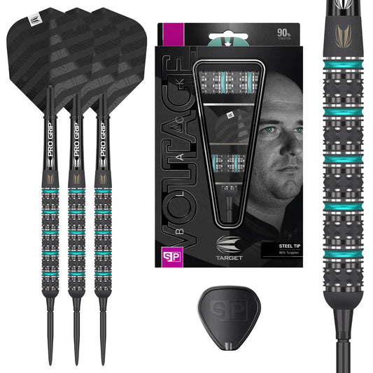 ROB CROSS BLACK EDITION 90% TUNGSTEN SWISS STEEL TIP DARTS BY TARGET