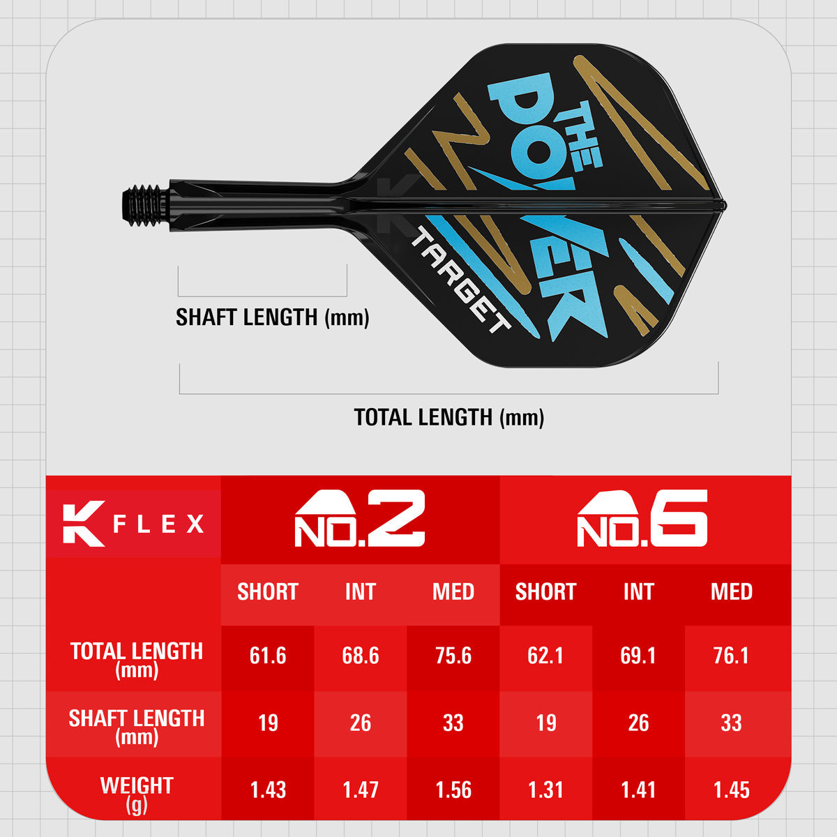 Phil Taylor No2 K-Flex One Piece Dart Flights by Target