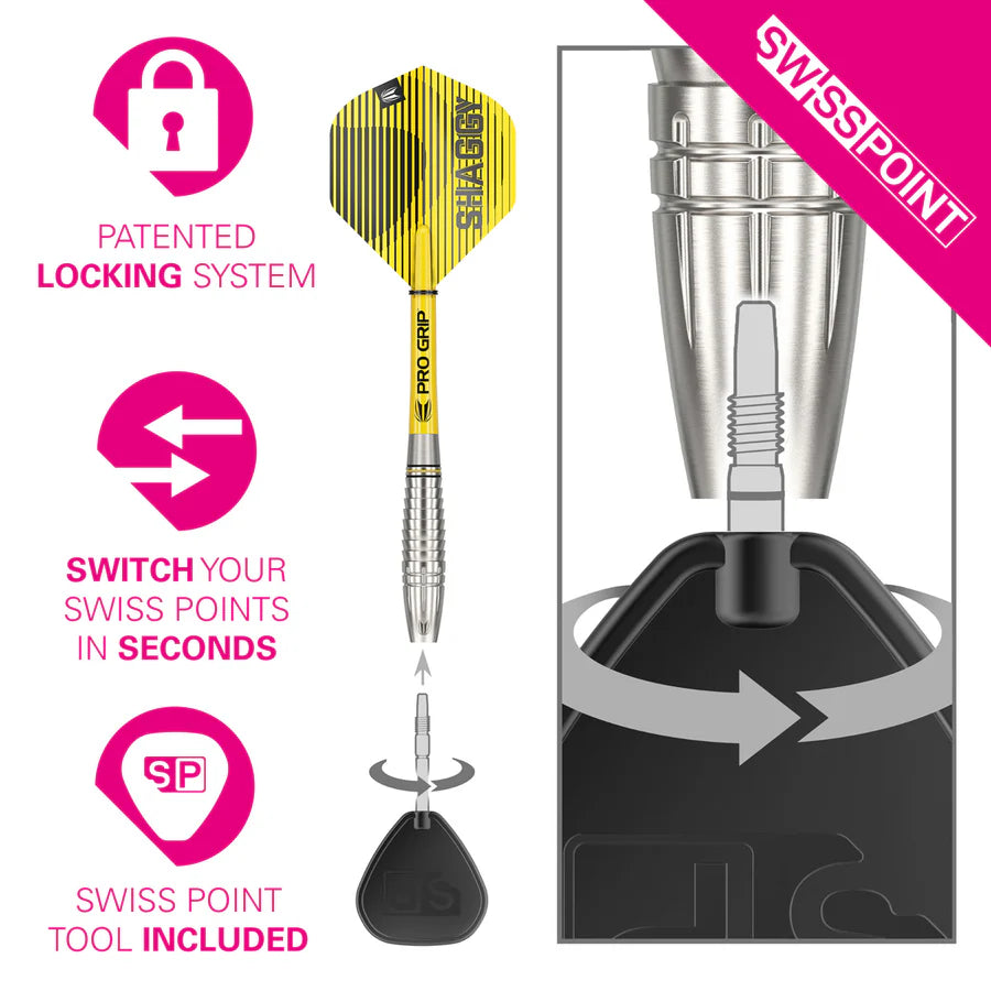 Scott Williams G1 90% Tungsten Swiss Steel Tip Darts by Target