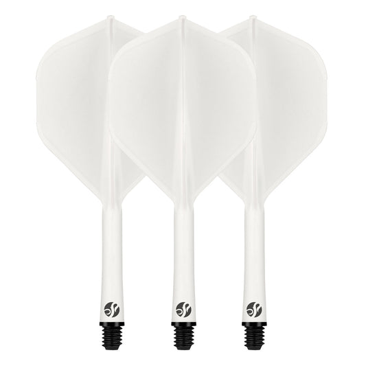 Flight Deck White One Piece Dart Flights and Shaft System by Shot