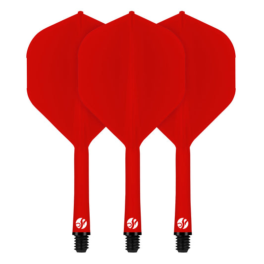Flight Deck Red One Piece Dart Flights and Shaft System by Shot
