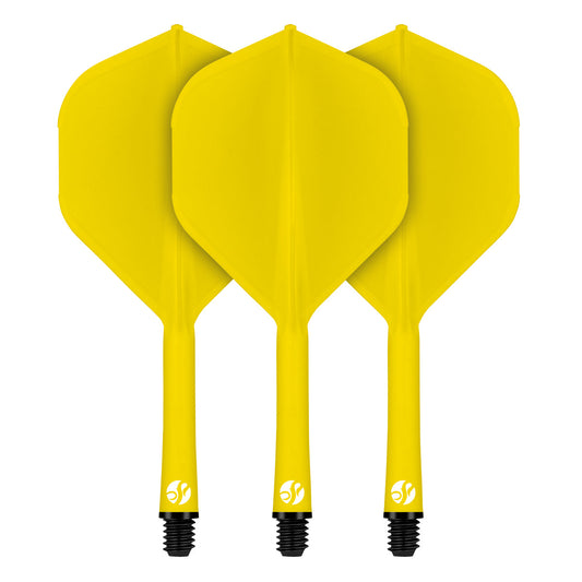 Flight Deck Yellow One Piece Dart Flights and Shaft System by Shot