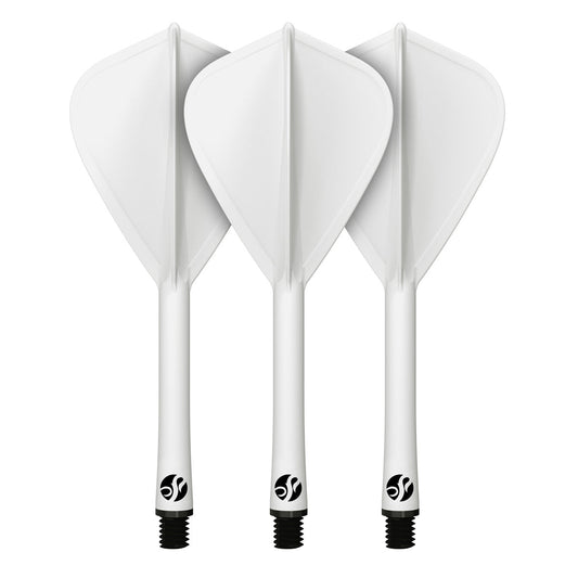 Shot Flight Deck One Piece Dart Flight and Shaft System White Kite Flights